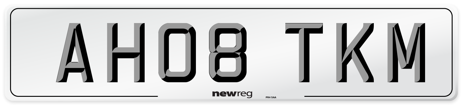 AH08 TKM Number Plate from New Reg